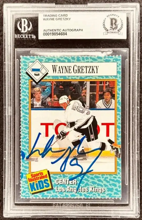 Wayne Gretzky signed 1989 Sports Illustrated for Kids card, BAS authenticated