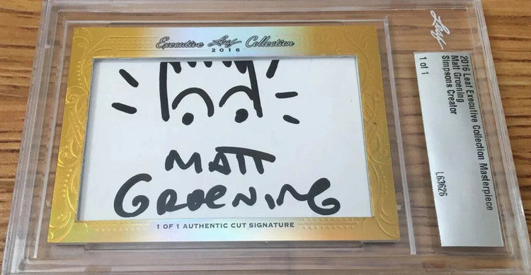 Leaf Executive Collection 2016 Matt Groening signed Simpsons sketch card in protective case