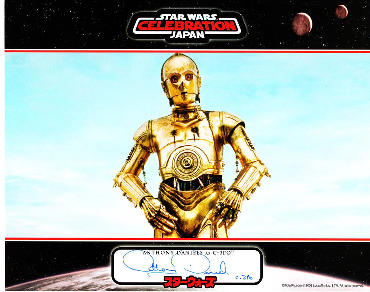 Star Wars C-3PO Anthony Daniels signed photo from Celebration Japan, collectible autograph