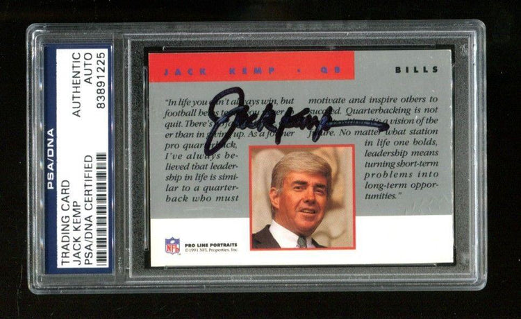 Jack Kemp signed football trading card, PSA/DNA authenticated, Buffalo Bills collectible