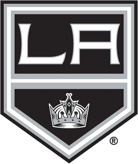 Los Angeles Kings NHL logo with LA letters and silver crown on black shield background