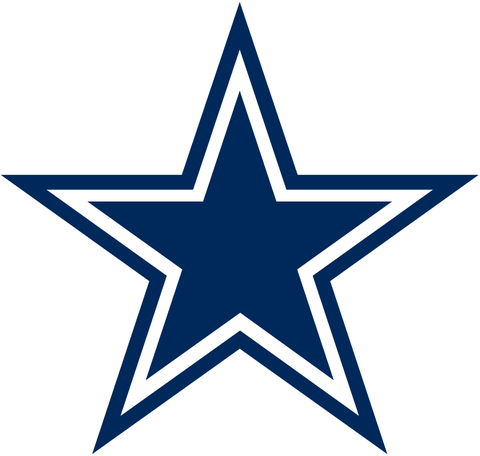 Blue and white outlined star logo on a white background, sports memorabilia symbol