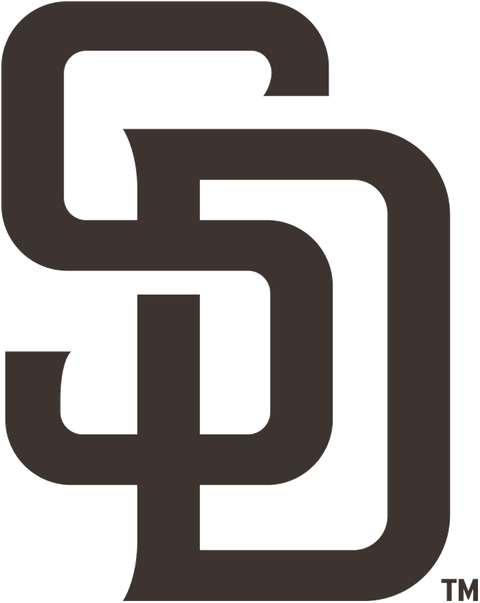 San Diego Padres MLB team logo with interlocking SD letters in black on transparent background