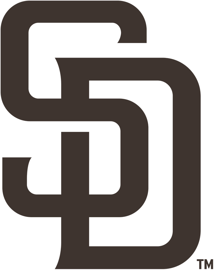 San Diego Padres MLB team logo with interlocking SD letters in black on transparent background