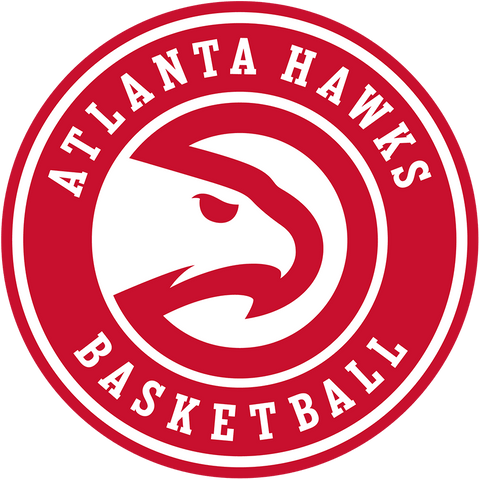 Atlanta Hawks basketball team red and white hawk logo emblem