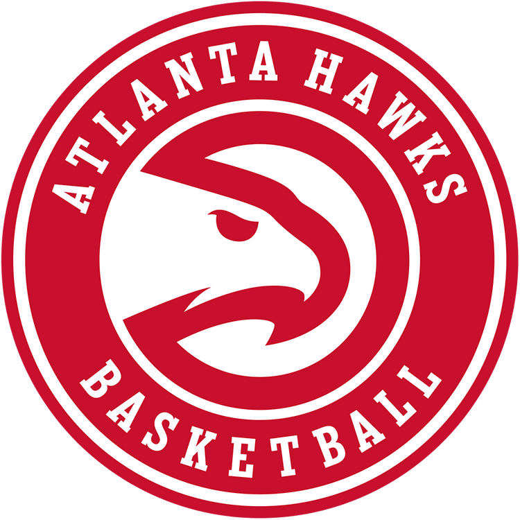 Atlanta Hawks basketball team red and white hawk logo emblem