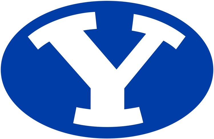 Blue oval logo with large white Y, BYU Cougars sports team symbol