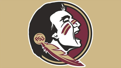 Florida State Seminoles football logo featuring a garnet and gold Native American profile