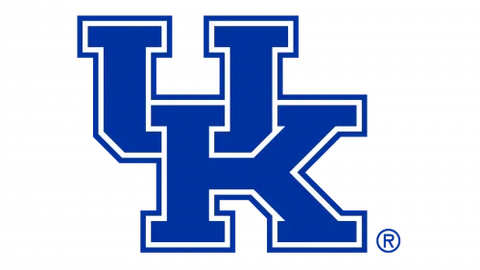 Kentucky Wildcats blue and white UK logo on a transparent background