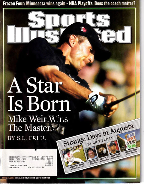 Sports Illustrated magazine cover featuring a golfer swinging a club, headline 'A Star Is Born'.