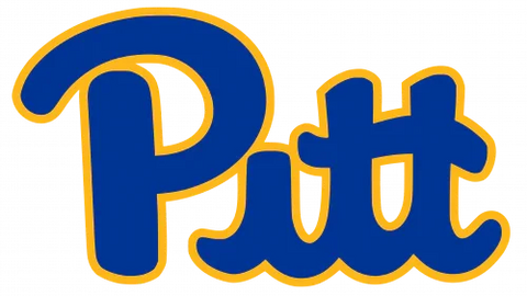 Pittsburgh Panthers blue and gold Pitt logo, college sports team emblem