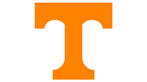 Tennessee Volunteers orange Power T logo, NCAA college sports emblem on transparent background