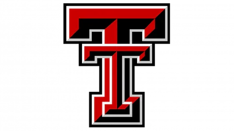 Texas Tech Red Raiders double T logo in red, black, and white on a black background