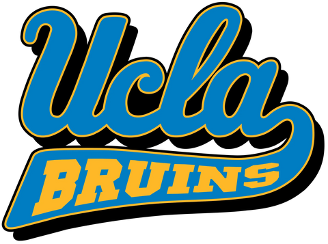 UCLA Bruins blue and gold logo on black background, collegiate sports team emblem