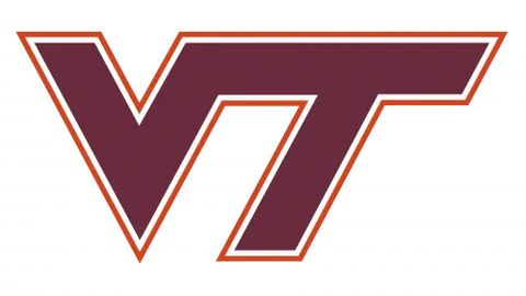 Virginia Tech Hokies VT maroon and orange logo on transparent background