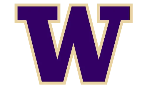 Purple and gold block W Washington Huskies logo on transparent background