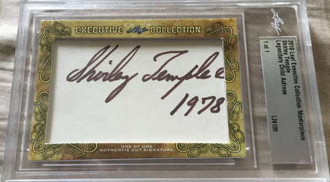 2018 Leaf Executive Collection card featuring authenticated actress autograph in display case