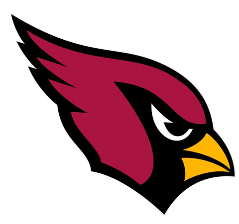 Arizona Cardinals NFL team logo with red cardinal head, white eye, and yellow beak
