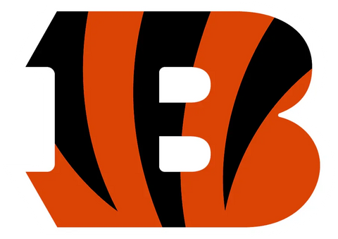 Cincinnati Bengals logo with orange and black tiger stripes forming a bold letter B