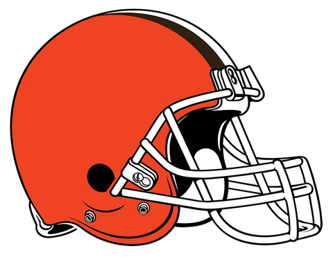Cleveland Browns orange football helmet logo, NFL team emblem on white background