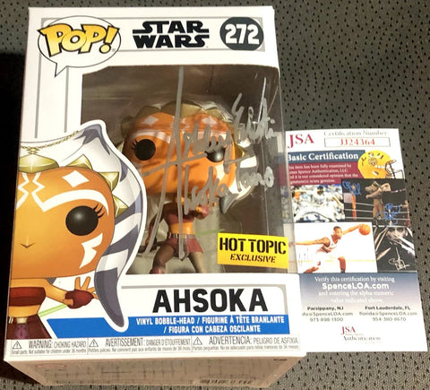 Star Wars Ahsoka Pop! Vinyl Figure 272, Hot Topic exclusive, signed, with JSA certification card