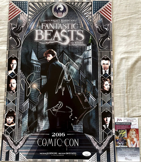 Fantastic Beasts and Where to Find Them signed 2016 Comic-Con poster with JSA certificate