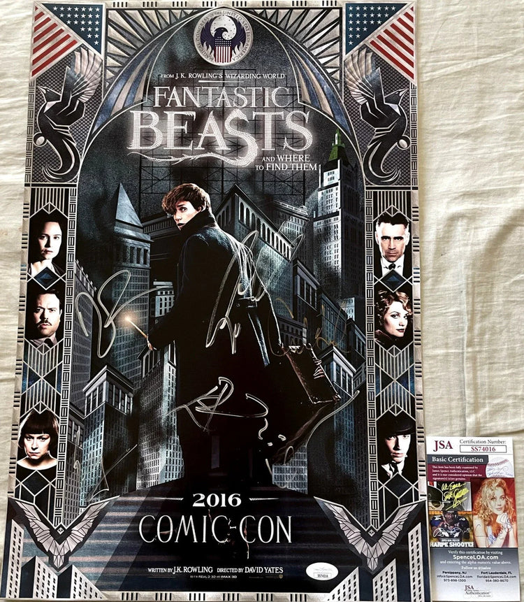 Fantastic Beasts and Where to Find Them signed 2016 Comic-Con poster with JSA certificate