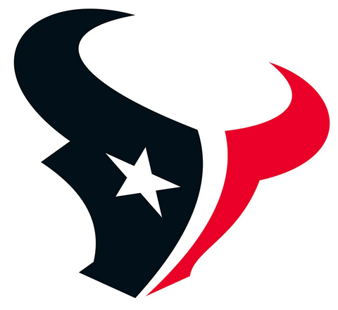 Houston Texans logo 2024 navy and red bull head with white star, NFL football team