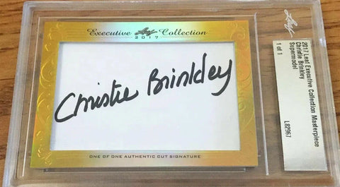2017 Leaf Executive Collection authentic autograph card in case, gold border, signature visible