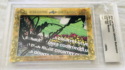 Autographed 2018 Leaf Executive Collection musician signature card in gold display case