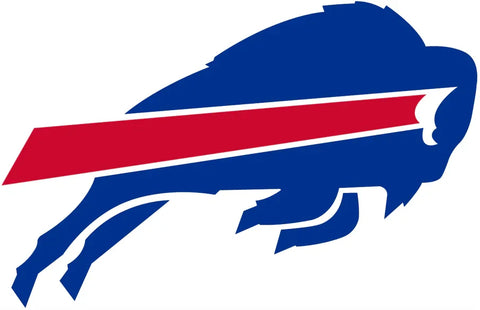Buffalo Bills blue and red buffalo logo, NFL football memorabilia image