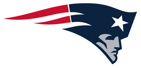New England Patriots logo featuring a navy blue patriot head with a white star and red stripes