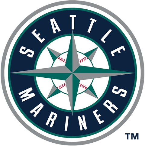Seattle Mariners logo with compass rose and baseball stitching details