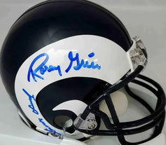 Fearsome Foursome Deacon Jones Lamar Lundy Merlin Olsen Rosey Grier autographed Rams mini helmet BAS - AutographsForSale.com