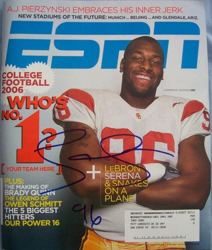 Lawrence Jackson autographed USC Trojans 2006 ESPN magazine - AutographsForSale.com