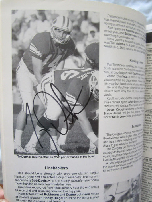 Ty Detmer autographed BYU Cougars 1989 Football media guide - AutographsForSale.com