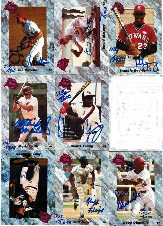 8 1991 Classic 4-Sport certified signed cards Cliff Floyd Dmitri Young Doug Glanville David McCarty - AutographsForSale.com