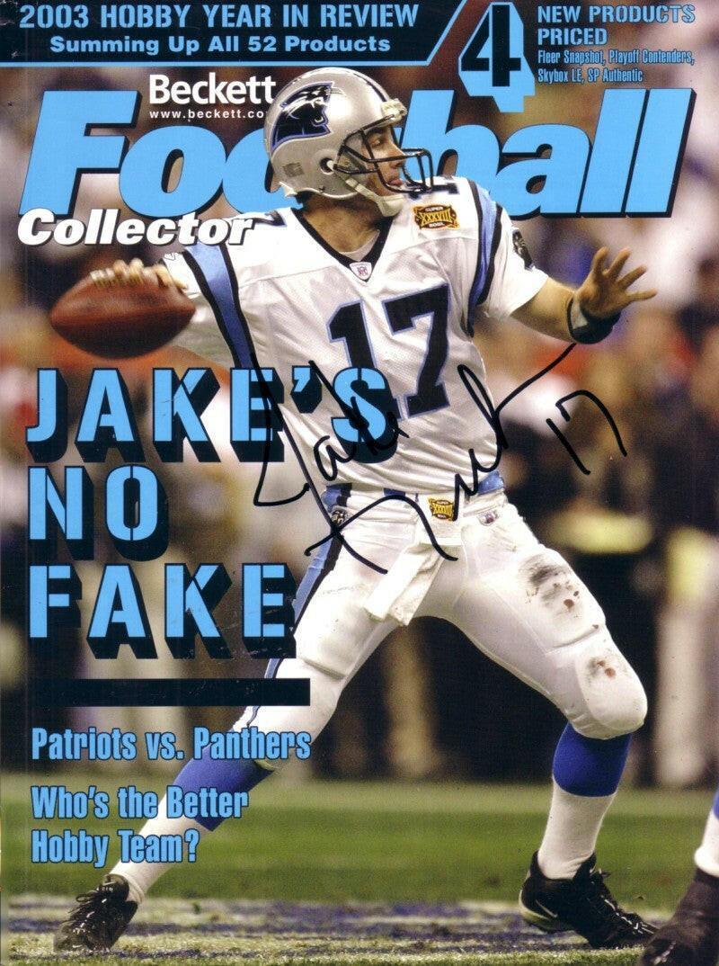 Jake Delhomme signed Carolina Panthers Beckett Football cover - AutographsForSale.com