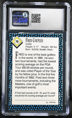 Fred Couples 1992 Sports Illustrated for Kids golf card CSG graded 9 MINT - AutographsForSale.com
