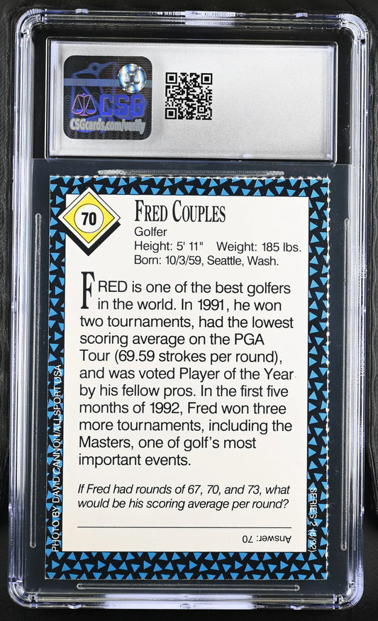 Fred Couples 1992 Sports Illustrated for Kids golf card CSG graded 9 MINT - AutographsForSale.com