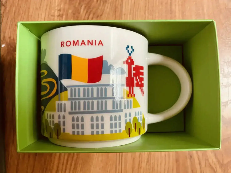Starbucks 2013 You Are Here Collection Romania 14 ounce collector coffee mug NEW - AutographsForSale.com