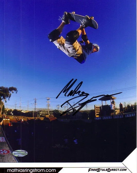 Mathias Ringstrom signed 8x10 skateboarding photo (Steiner Sports) - AutographsForSale.com