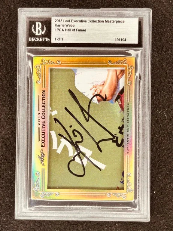 Karrie Webb 2013 Leaf Masterpiece Cut Signature certified autograph card 1/1 JSA LPGA - AutographsForSale.com