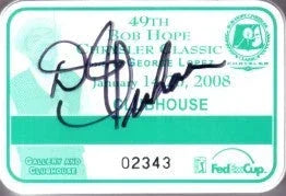 D.J. Trahan signed 2008 Bob Hope Chrysler Classic clubhouse badge - AutographsForSale.com