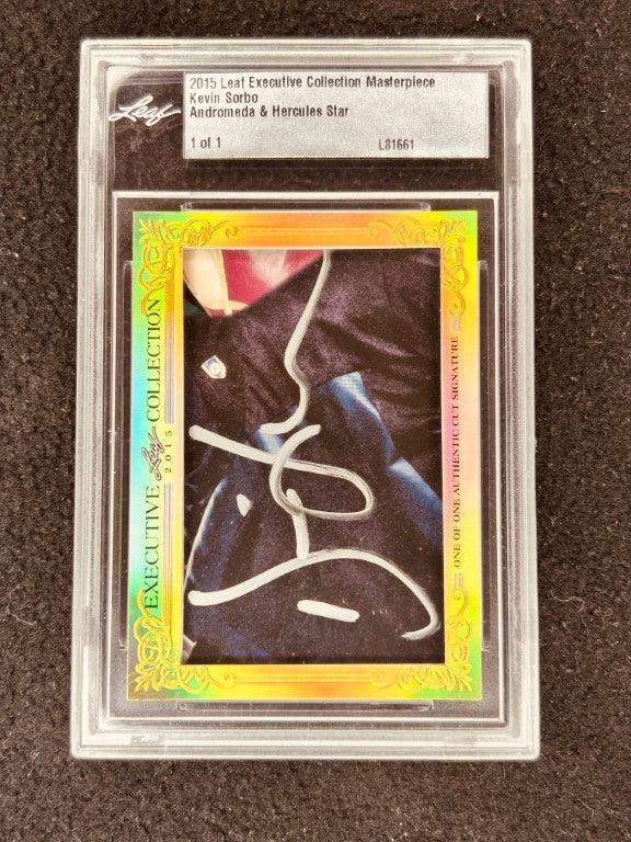 Kevin Sorbo 2015 Leaf Masterpiece Cut Signature certified signed card 1/1 JSA andromeda Hercules - AutographsForSale.com