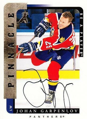 Johan Garpenlov certified signed Florida Panthers 1996-97 Pinnacle Be A Player card - AutographsForSale.com