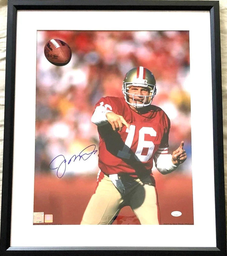 Joe Montana signed SF 49ers 16x20 poster or photo framed JSA - AutographsForSale.com