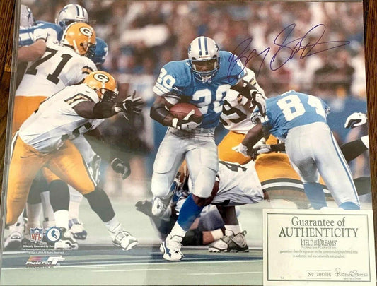 Barry Sanders autographed Detroit Lions 16x20 poster Size photo Schwartz Sports - AutographsForSale.com