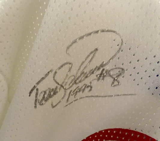 Teemu Selanne autographed Winnipeg Jets white replica jersey dated 1995 (JSA) - AutographsForSale.com