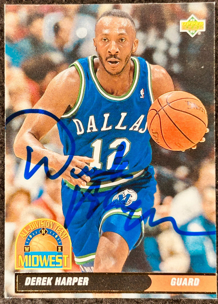 Derek Harper signed Mavericks 1992-93 Upper Deck All-Division team card - AutographsForSale.com